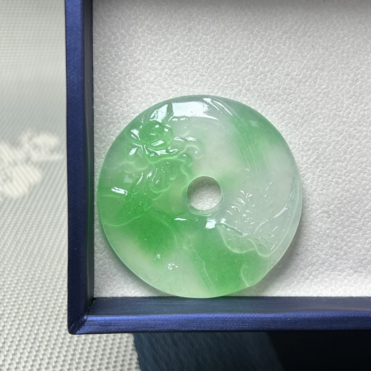 Emerald protective amulet Myanmar jade, buckle, quartz pendant