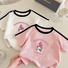 儿童上衣新款夏季可爱T恤女童短袖t恤中小童圆领休闲宽松打底衫潮