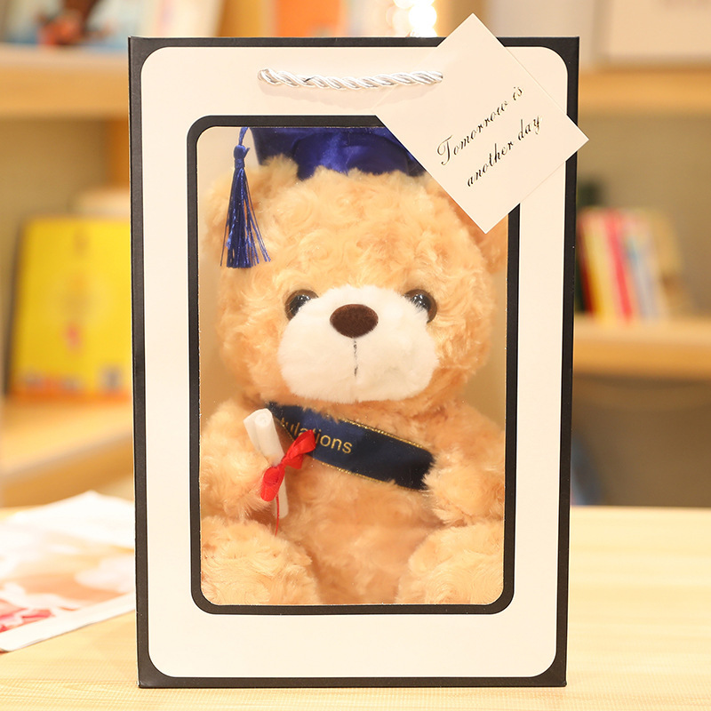Doctor sombrero oso muñeca doctor oso de peluche de juguete graduación oso muñeca graduación temporada regalo logo