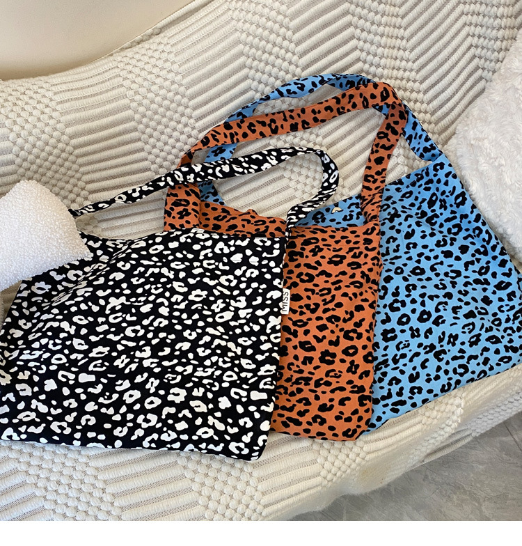 Women's Canvas Shoulder Bag Leopard Floral Print Style Bag_voghion.com