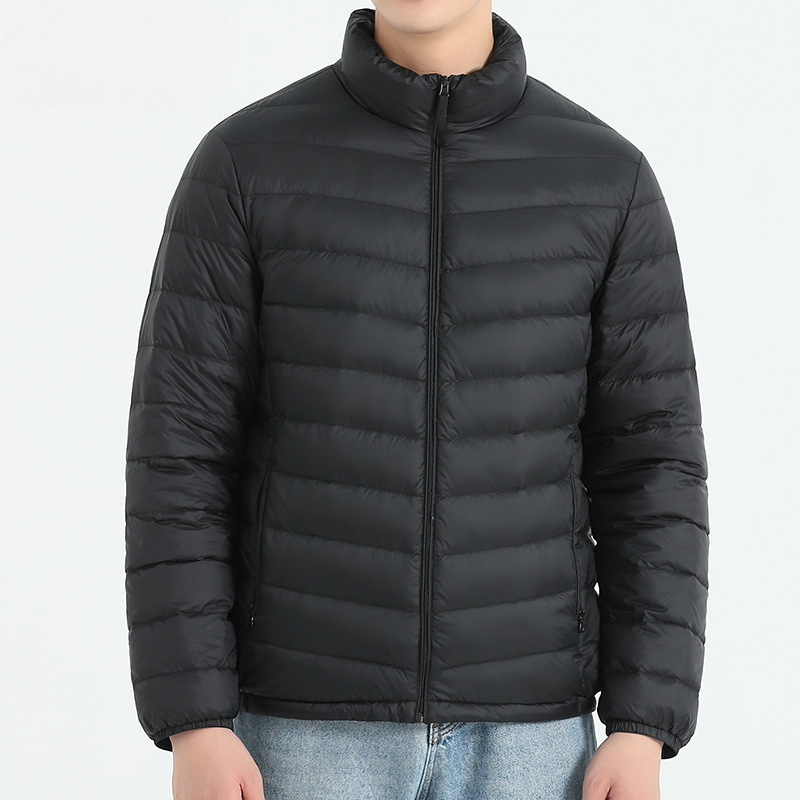 Snow Flying Down Jacket Men's Lightweight Young and Middle-aged Hooded Vertical Collar Ultra-light and Stopper Short 2024 Warm Jacket for Autumn and Winter