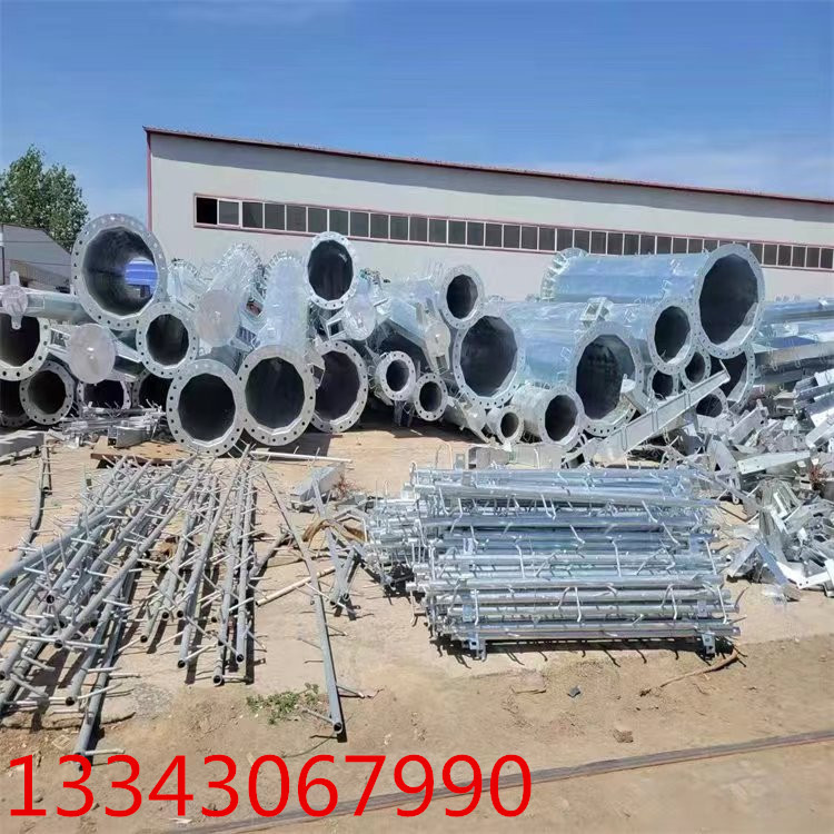 耐张转角电力钢杆 110KV钢制电力杆 高压钢管杆 钢管塔 基础打桩