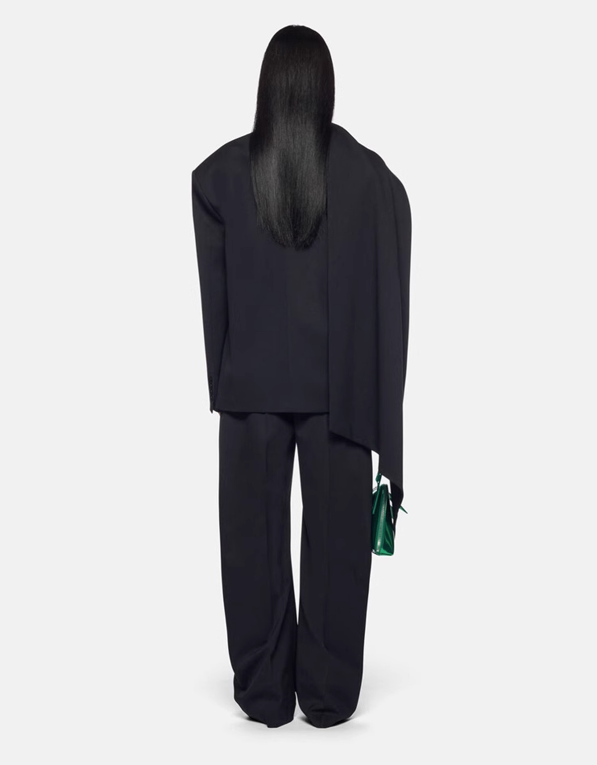 Two Piece Set for Women Autumn Winter Scarf Cut Profile Blazer High Waist Casual Pants Set