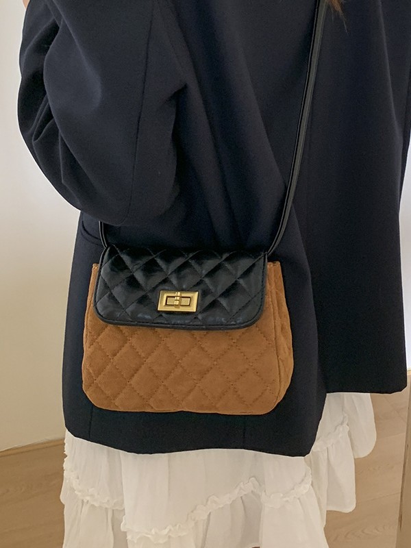 Bolso de mujer 2025 nuevo estilo Xiaoxiao Ling color contraste mochila de textura de lujo ligero de alto nivel bolso de hombro pequeño