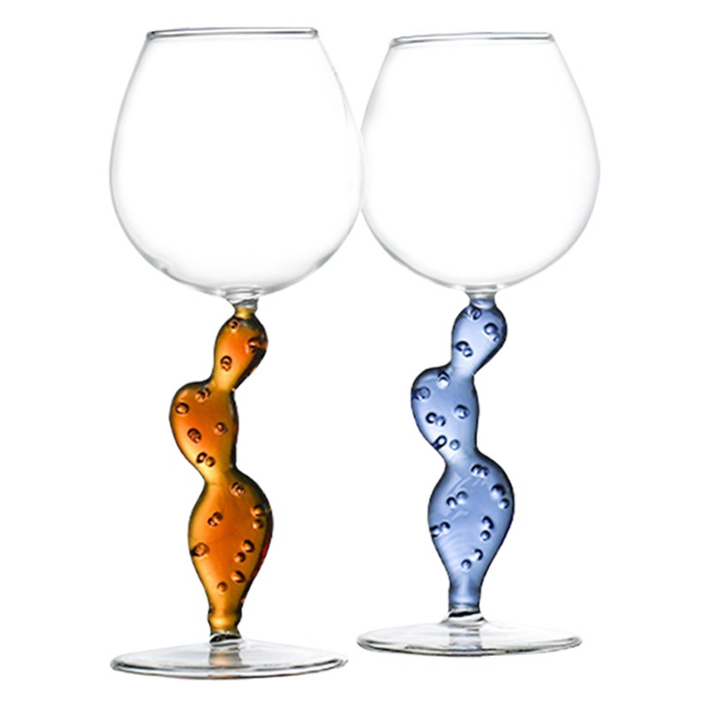 Cactus italiano copa de cóctel creativa copa de vidrio copa de vino tinto copa de vino de color casero