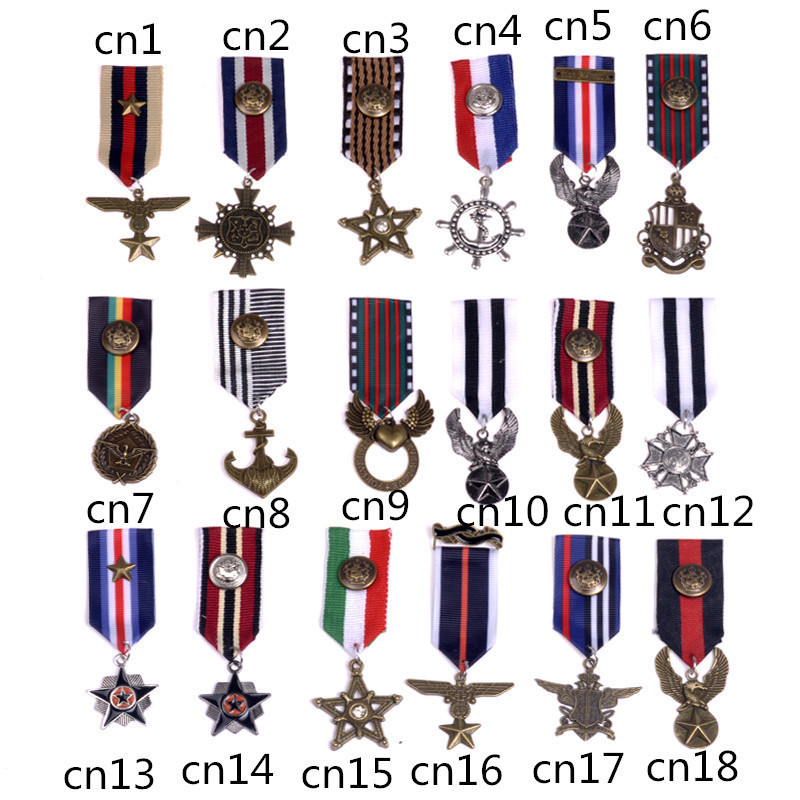 European and American Military Style Retro Medals, Korean Badges, British Badges, Men's and Women's Brooches, Epaulettes, Small Accessories, Cross-Border European and American Military Style Retro Medals, Korean Badges, British Badges, Men's and Women's Brooches, Epaulettes, Small Accessories, Cross-Border