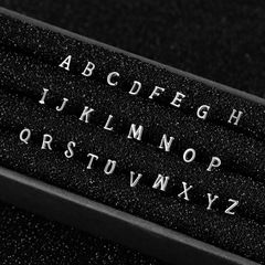 S925 Pure Silver 26 English Letter Round Head Stud Earrings with European and American Gold Multi-functional Wearing Method Ear and Nose Stud Ring