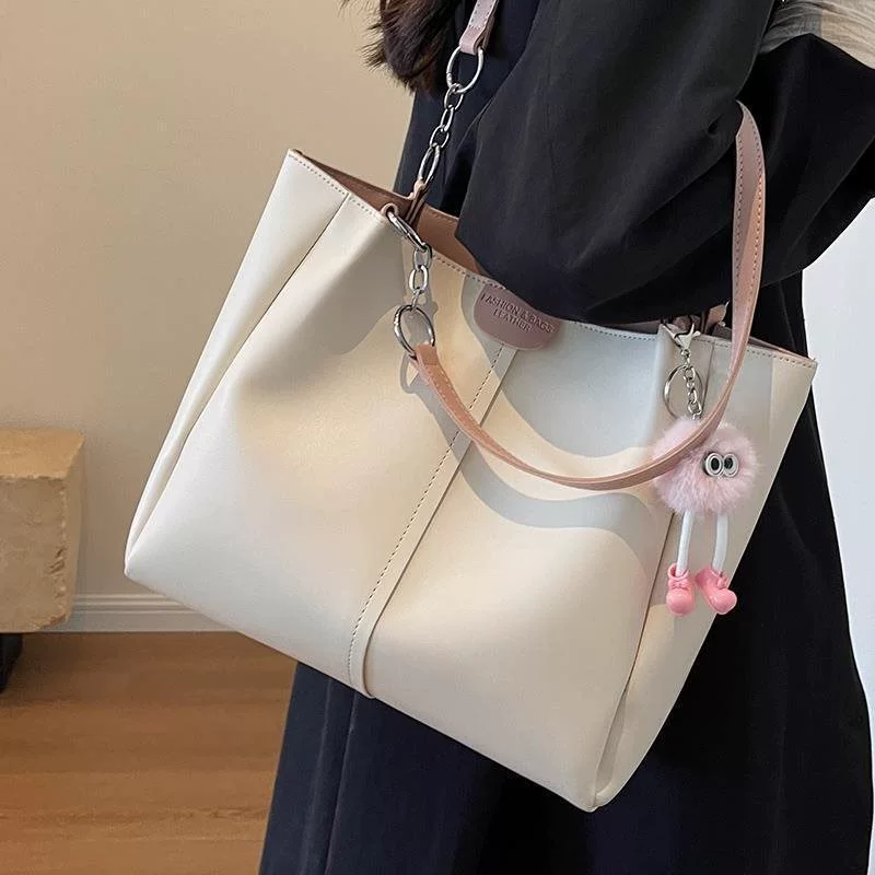 Дизайнерская женская сумка большой вместимости, новинка 2025 года, повседневная универсальная сумка через плечо с текстурой, студенческая сумка-тоут для студентов колледжа