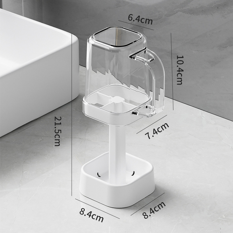 Toothbrush And Toothpaste Storage Holder With Mouthwash Cup Set_voghion.com