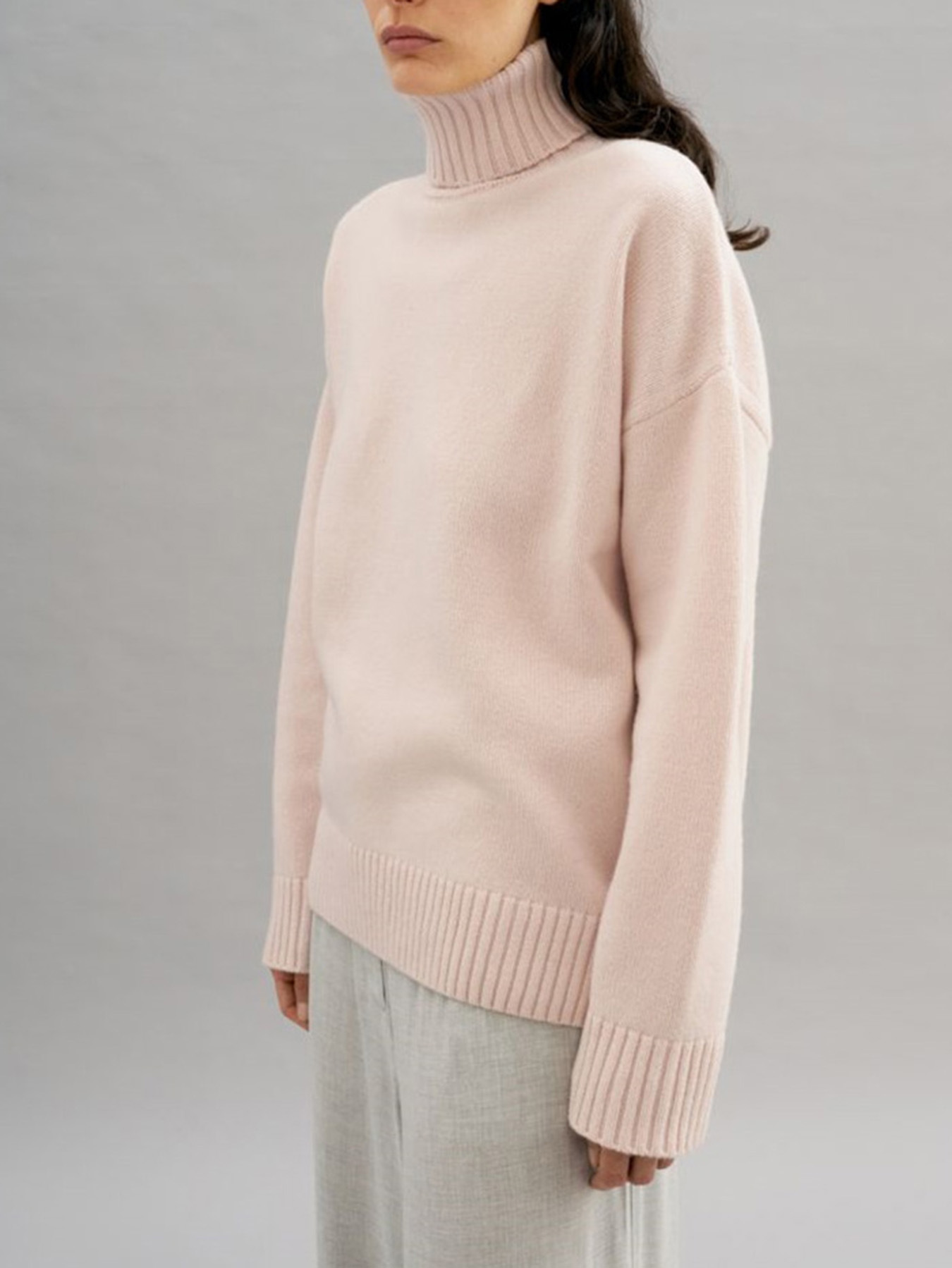 Nuovi maglioni ispessiti in tinta unita da donna autunno e inverno, maglioni a collo alto larghi_voghion.com
