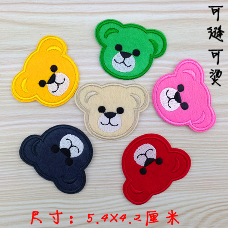 厂家直销 卡通布贴套装组合六色小熊 服装辅料 修补丁 装饰贴