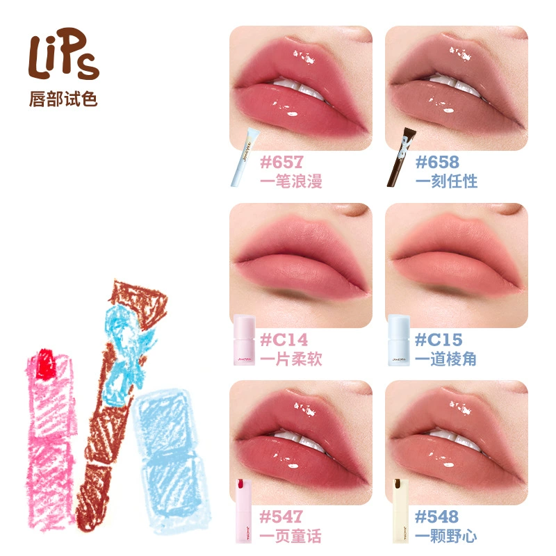 Children's Multi-Use Makeup (Joocyee) Blush & Lip Gloss Set — Gentle Tints, Reusable