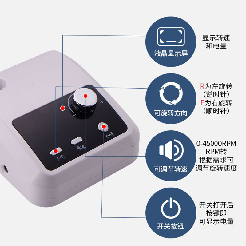 Nueva lijadora de uñas, lijadora de carga de alta velocidad, descarga profesional de uñas, piel muerta, tienda de uñas, lijado transfronterizo