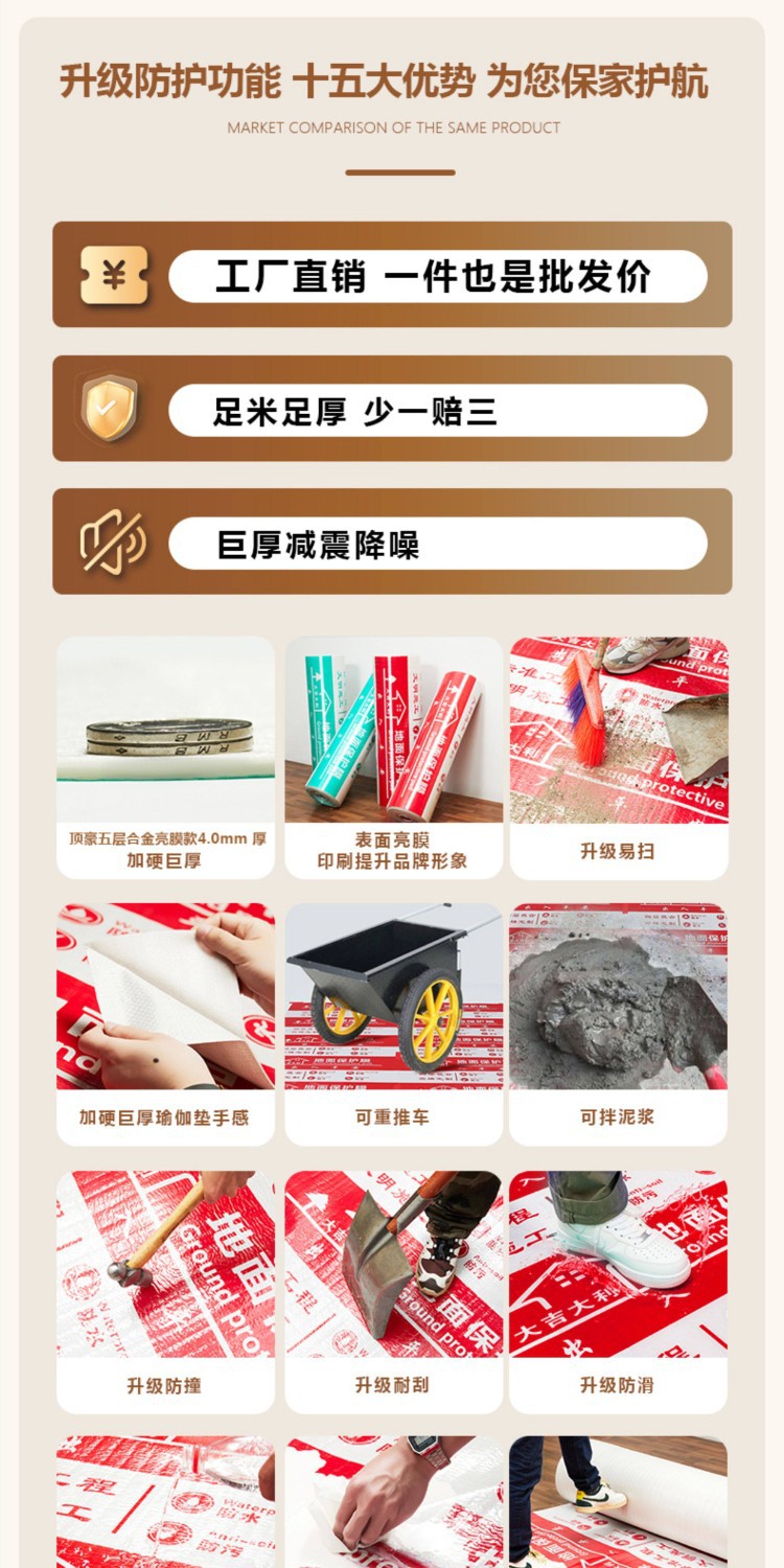 Decoration Floor Protection Film, Floor Tiles, Ceramic Tiles, Floor Mats, Floor Film, Protective Film, Home Decoration Floor Covering, Disposable Protective Mat