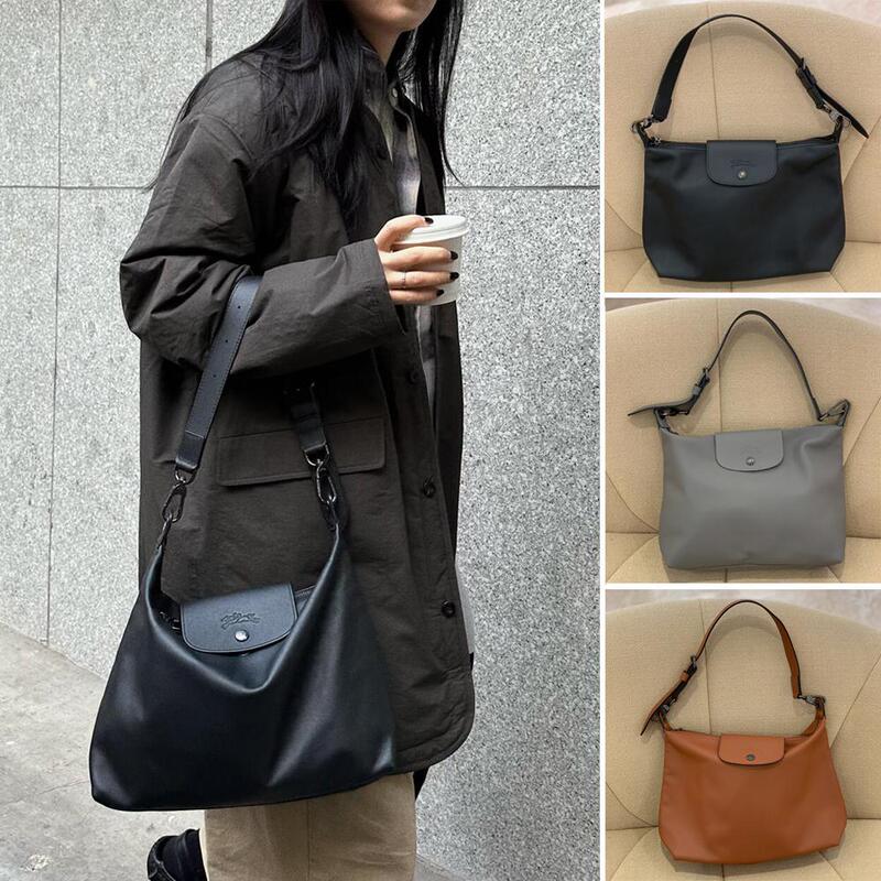 France's New Longxiang Hobo Armpit Cowhide Bag Satchel Shoulder Tong Meng Cross-Body Armpit Bag Large Capacity Tote Bag