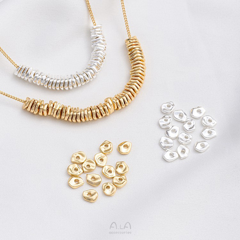 セパレーター卸売色保持 14 K パッケージリアルゴールド不規則な小さな破砕ゴールドガスケット diy ブレスレットネックレスジュエリービーズセパレーター|undefined