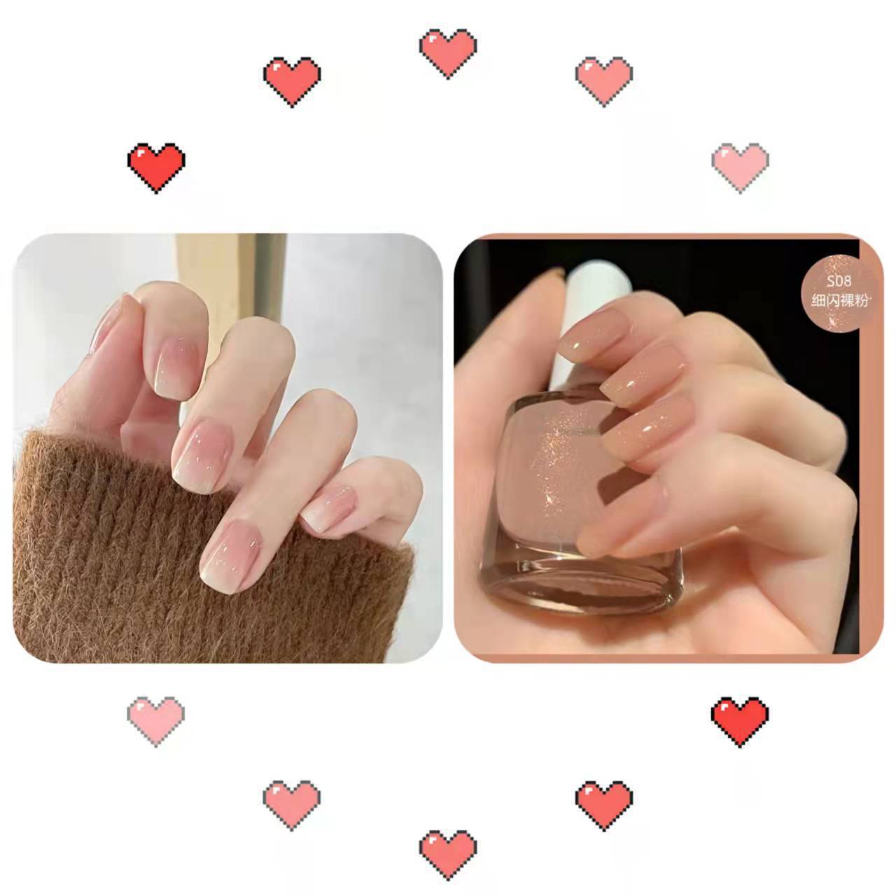 A base de agua de hielo blanco transparente desnudo esmalte de uñas hembra libre de horneado pelable sin lágrimas de secado rápido inodoro estudiante manicura traje