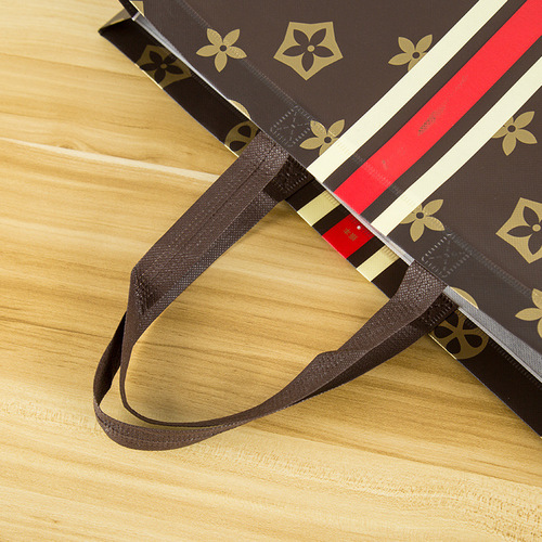 Brown non-woven bag creative coated non-woven clothing bag shopping gift bag color printing advertising