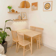 实木餐桌现代简约橡木桌小户型饭桌北欧家用餐桌椅组合长方形桌子