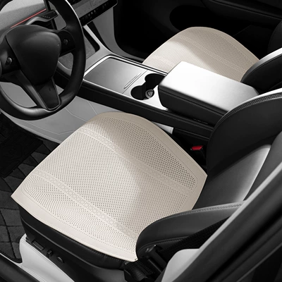 and Breathable, High-End Single-Piece New — Seat cushion, seat cover - type-a-thin-padded-deerskin-elegant-white-two-front-seats