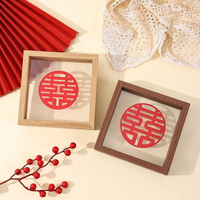 ◇ Double-Sided Transparent Glass Happy Word Paper-Cut DIY Photo Frame Display Stand Wholesale 678inch A4 Plant Specimen Frame Painting