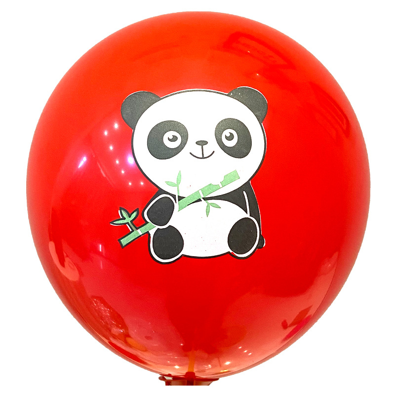 Panda Cartoon Balloon Thickened Latex Eating Bamboo Kindergarten School Shopping Mall Children's Push Activities Small Gifts