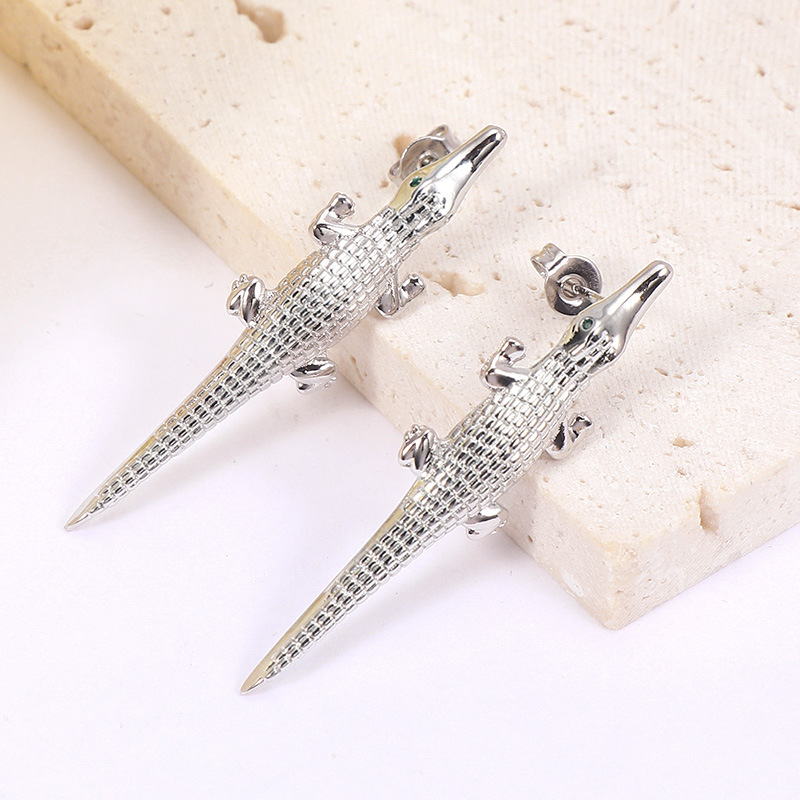 1 Pair IG Style Simple Style Animal Inlay Copper Zircon 18K Gold Plated Ear Studs display picture 4