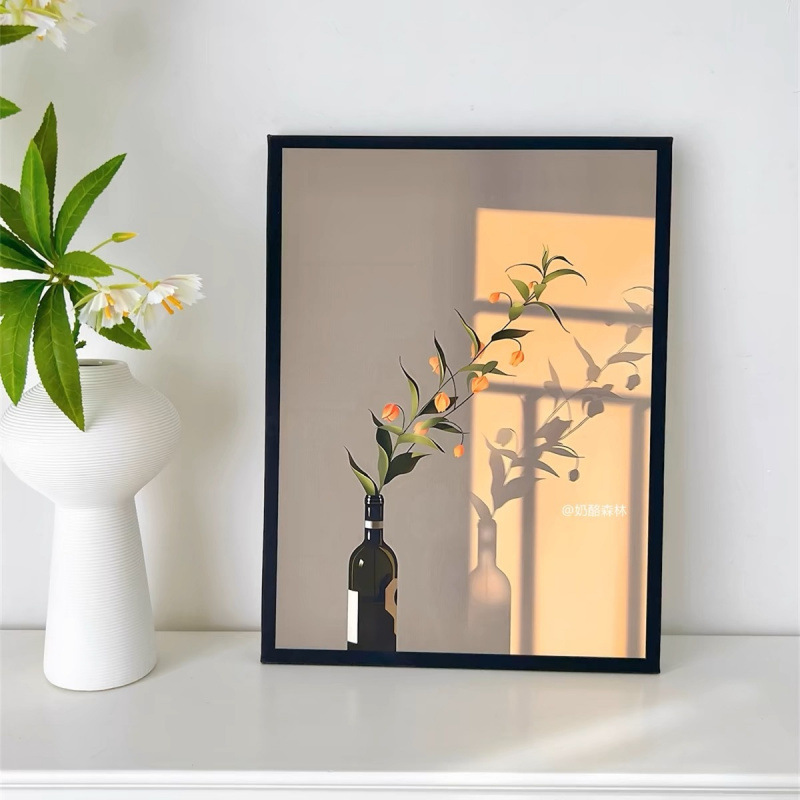 Ins風光影植物系小清新北欧文芸小衆暖かい掛け画玄関装飾画|undefined