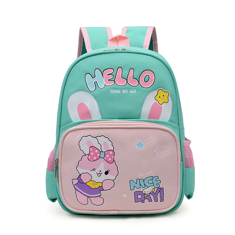 Caricatura niño guardería mochila adorable conejo niña mochila transpirable bebé mochila ligera de clase media