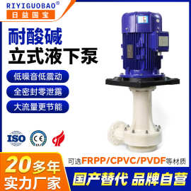 日益国宝液下立式泵 KD可空转化学溶液耐酸碱槽外液下泵生产厂家