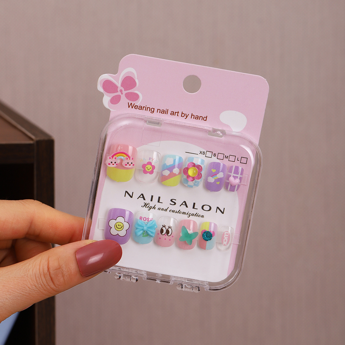 Niños parches de uñas super lindas chicas lindas usan pegatinas de dibujos animados de uñas seguras desmontables parches de uñas al por mayor image 24