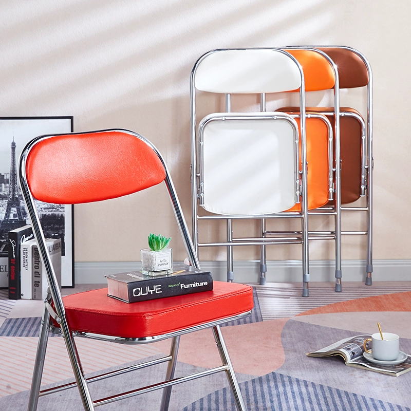 Офисный стул, стул для конференций, складной стул с гальваническим покрытием, стойка для еды в отеле, обеденный стул из красной кожи, стул со спинкой для ресторана с горячим горшком