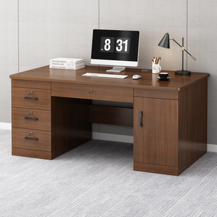 Office Desk with Lock Home Computer Desk Desktop Simple Table Workbench with Drawer Desk Staff Table and Chair Combination