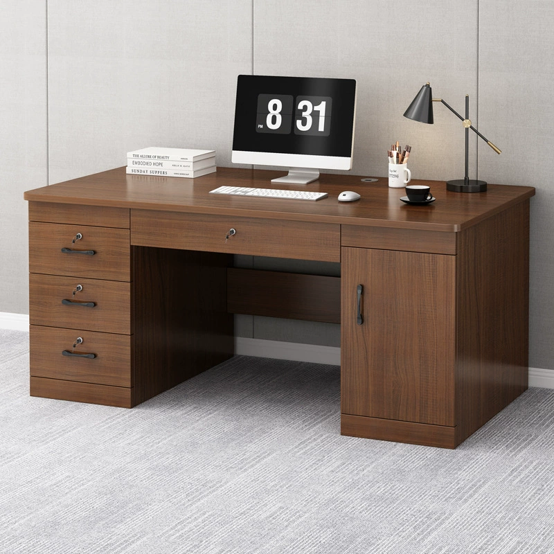 Офисный стол с замком Домашний компьютерный стол Настольный простой стол Верстак с ящиком Стол для персонала и комбинация стула