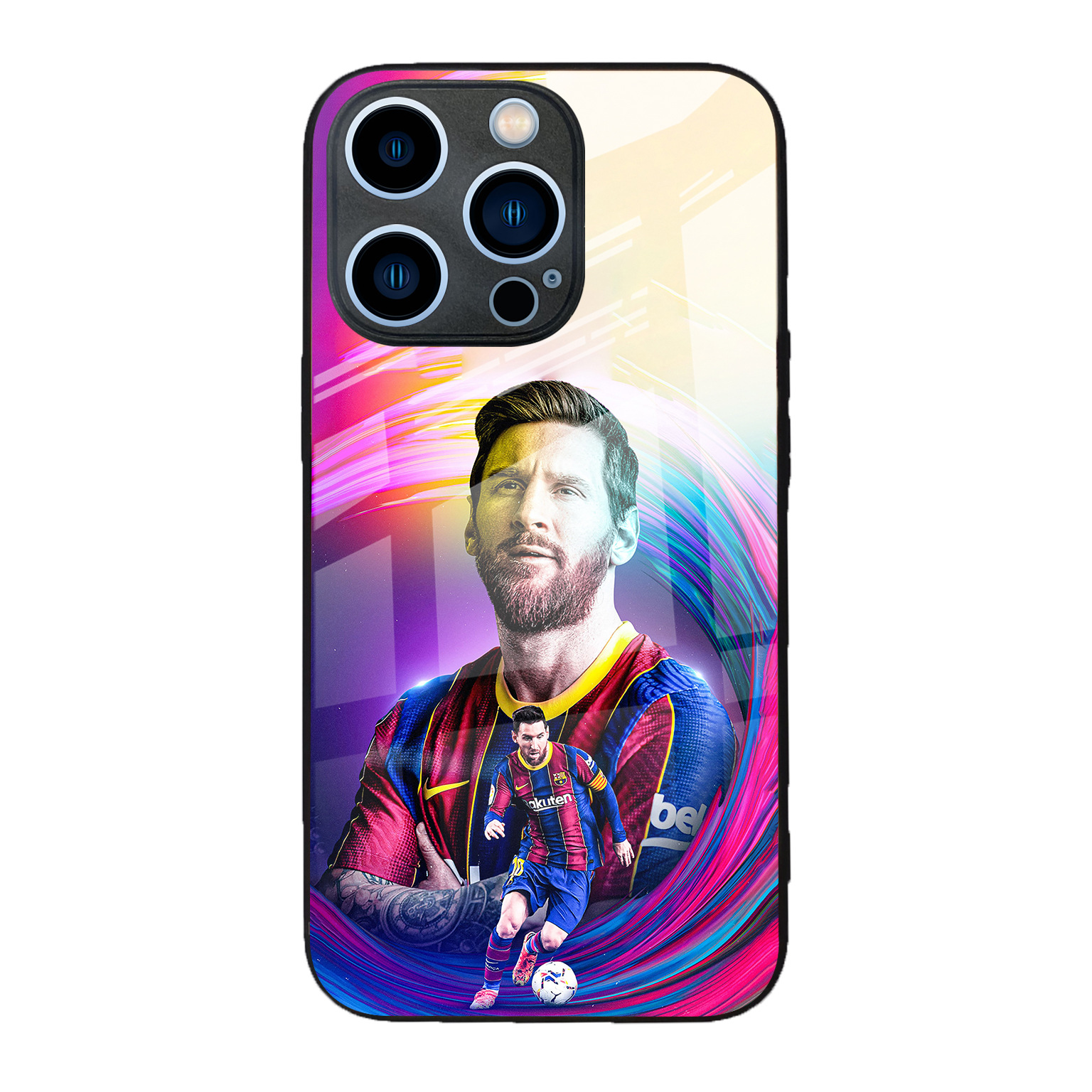 Funda de teléfono de cristal para iPhone 17 Pro Max con diseño de Messi de la Copa Mundial, para fanáticos del fútbol, compatible con iPhone 16 Pro y 13, antihuellas.