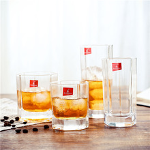 玻璃杯啤酒杯八角杯水晶玻璃杯子酒杯白酒家用水杯白酒杯批发冷饮