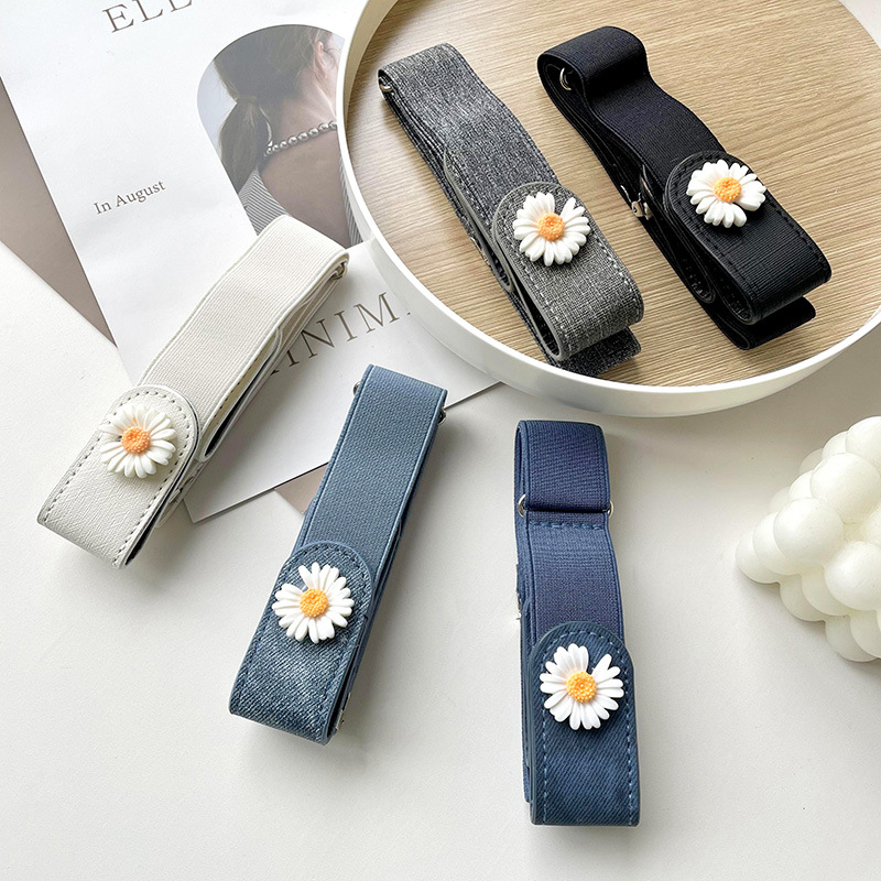 De alta calidad al por mayor Punch-libre perezoso cinturón pantalones vaqueros de las mujeres todo partido invisible elástico cinturón decorativo