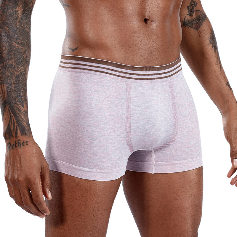 Micro-business explosions men's colored cotton underwear Amazon plus size seamless high-elastic boxer underwear manufacturers wholesale cross-border