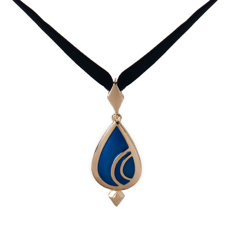 A593 water drop velvet necklace
