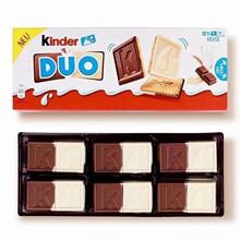 德国进口健达kinder DUO双层牛奶巧克力夹心饼干12片入150g零食