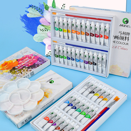 Marley gouache paint set 12/18/24 colors beginner children's gouache paint gouache paint box
