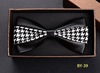 Cross -border fashion male trendy black leather tie bow business professional dress wedding leather collar flower creative bow knot