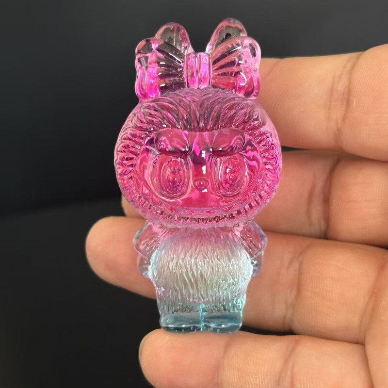 抖音新款拉布布可爱水晶拉布拉布摆件超萌彩色卡通装饰工艺品礼品|undefined