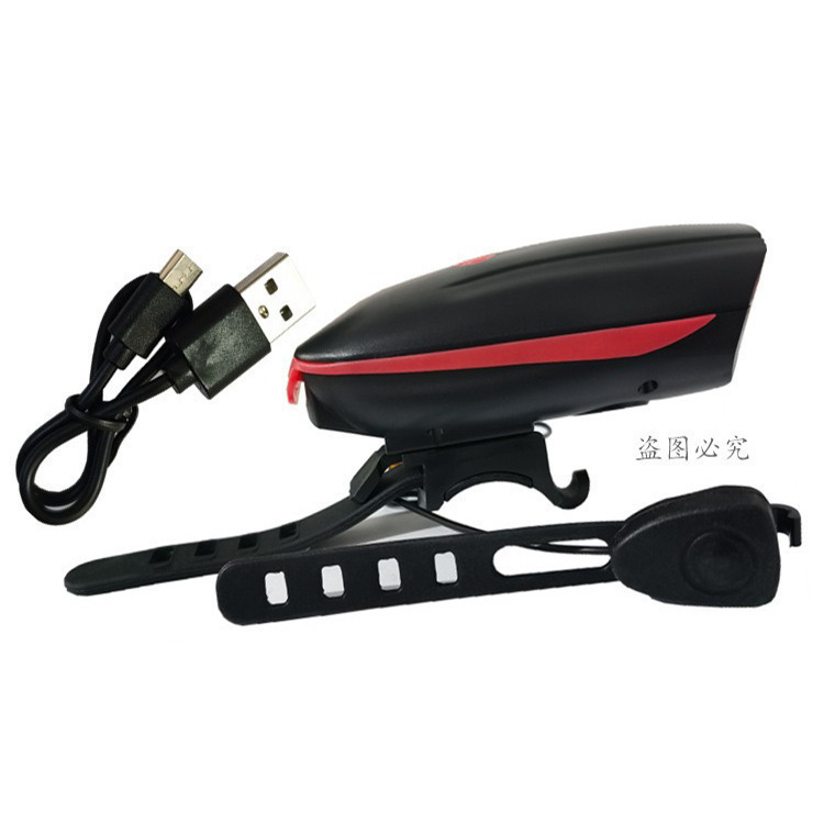 自転車ナイトランニングライトサイクリングライト USB 充電ホーン付き強力な光ナイトライダートーチマウンテンバイクライトヘッドライト|undefined