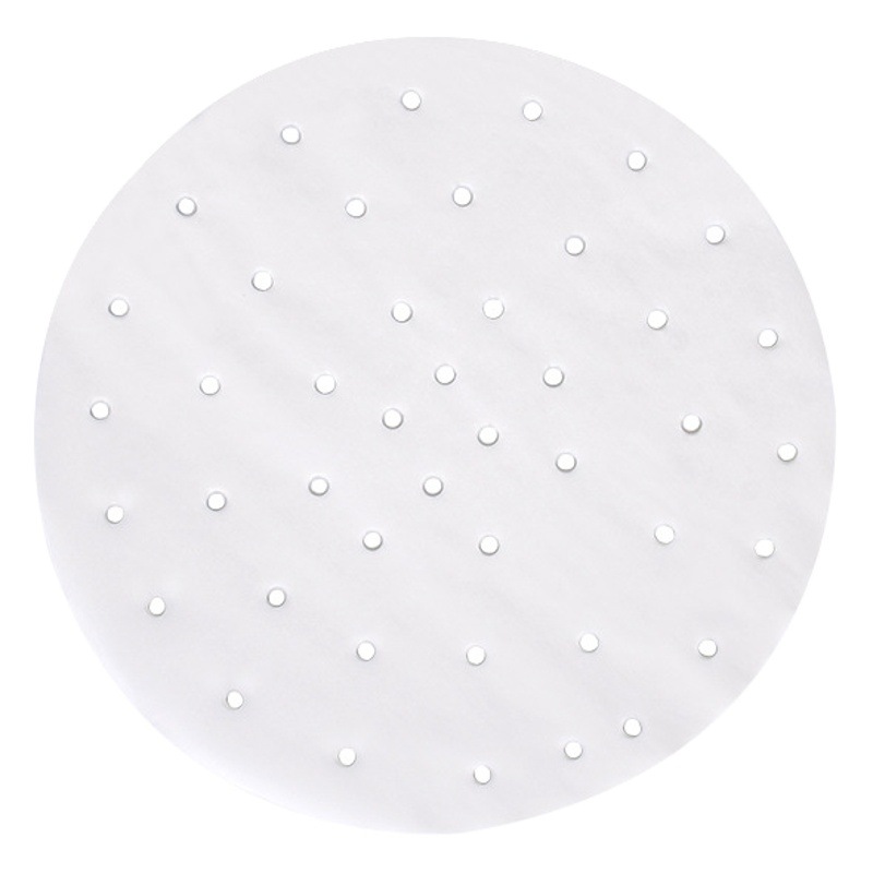 Pooh vapor papel de fondo al vapor bollo almohadilla de papel de postre a prueba de aceite de papel redondo de absorción de aceite con agujeros de alta temperatura resistente a doble cara de aceite de silicona de papel