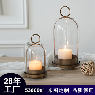 Factory Customized Nordic Candlestick Ornaments, High-End Amazon Wholesale Glass Wind Lamps, Home Decoration Candle Holders
