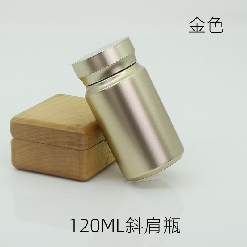 120ML Golden Slant Shoulder PET Bottle Golden Slant Shoulder Cover