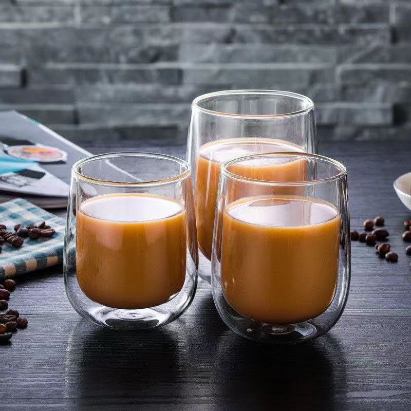 Cross-Border Wholesale High Borosilicate Glass Transparent Water Cup with Logo, Creative Simple Coffee Cup, Heat-Resistant Double-Layer Glass Cup Cross-Border Wholesale High Borosilicate Glass Transparent Water Cup with Logo, Creative Simple Coffee Cup, Heat-Resistant Double-Layer Glass Cup