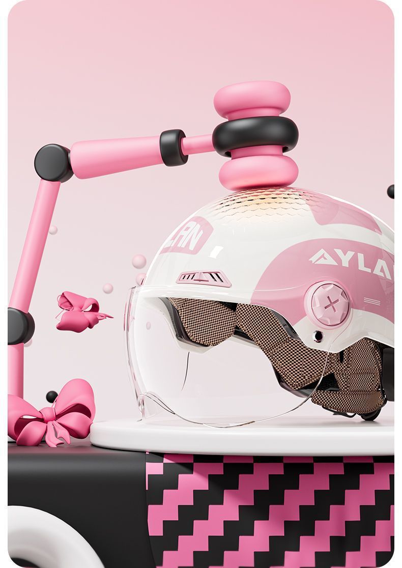 Helmet Women's Electric Motorcycle Helmet Detachable