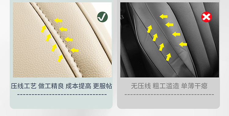 New Car Special Cartoon Cute Blue Powder Know Bean Rainbow Girl Full Leather Car Cushion for Four Seasons